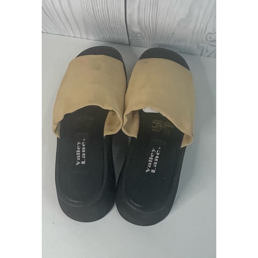 Vintage Y2K Chunky Tan and Black Summer Slip in Slides Size 10 - Picture 5 of 9
